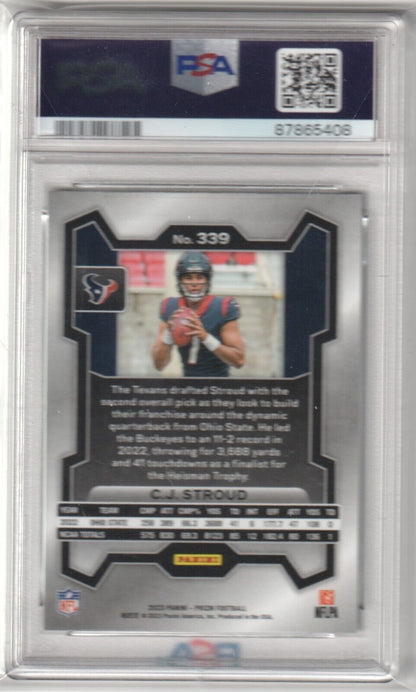 C.J. STROUD 2023 Prizm Rookie RC #339 PSA 9 MINT - TEXANS - Columbia Hobby - Sports Card Boxes - Toploaders - Card Savers