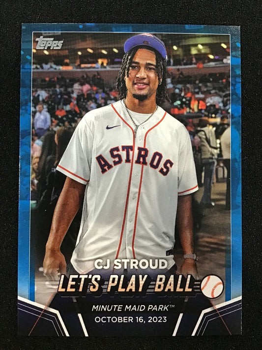 CJ Stroud 2024 Topps Blue Lets Play Ball PB - 1 SP Astros - Columbia Hobby - Sports Card Boxes - Toploaders - Card Savers