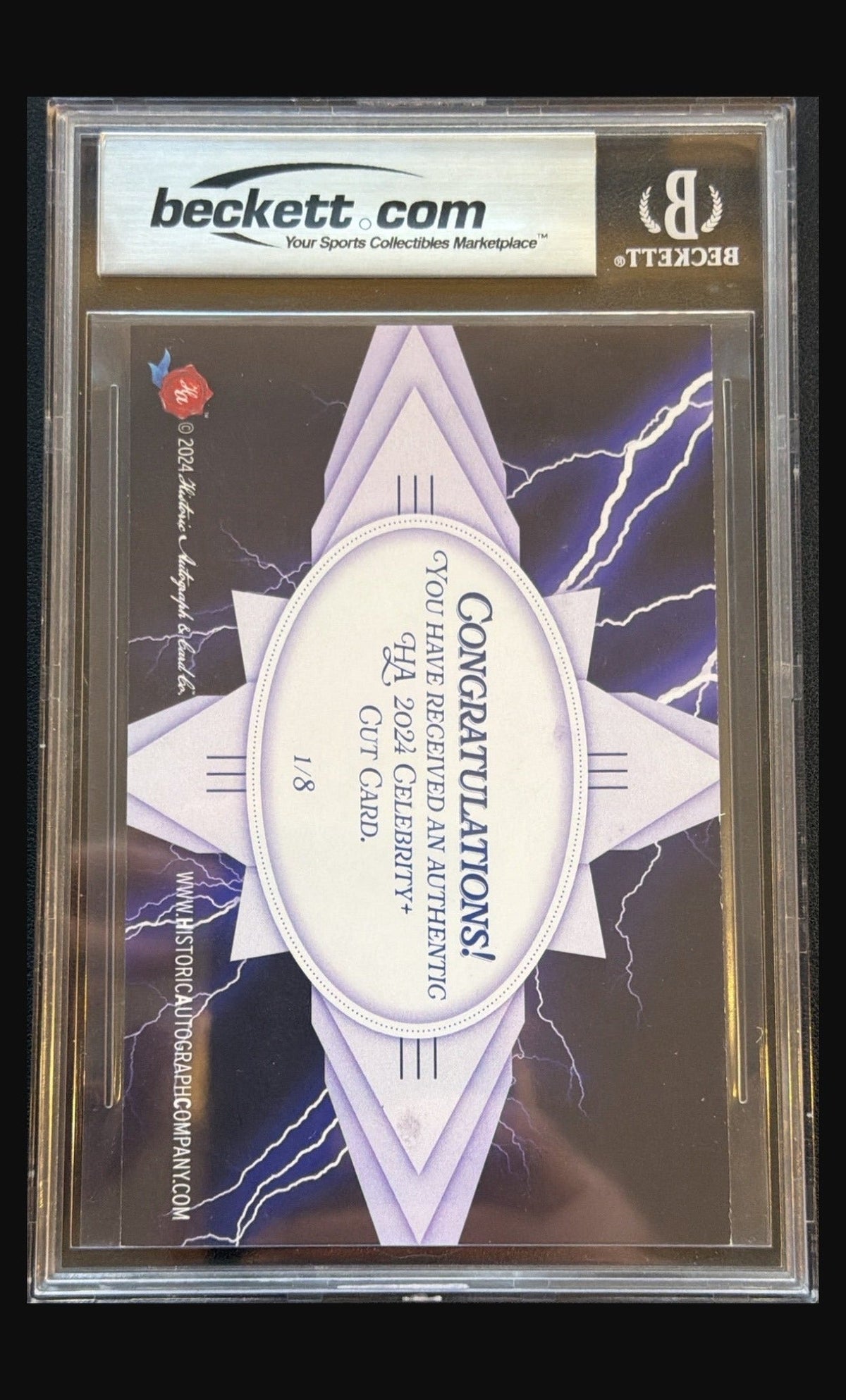 2024 Historic Autographs Celebrity+ Cuts Connie Stevens cut signature autograph Beckett authentic trading card - back