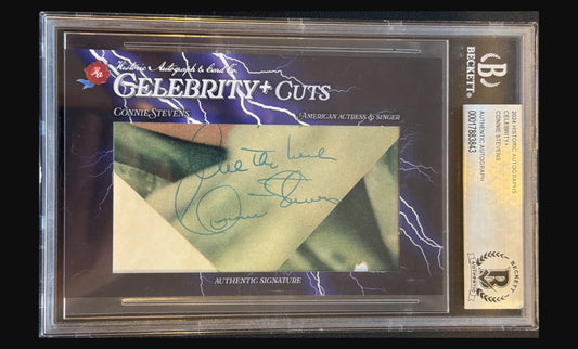 2024 Historic Autographs Celebrity+ Cuts Connie Stevens cut signature autograph Beckett authentic trading card - front