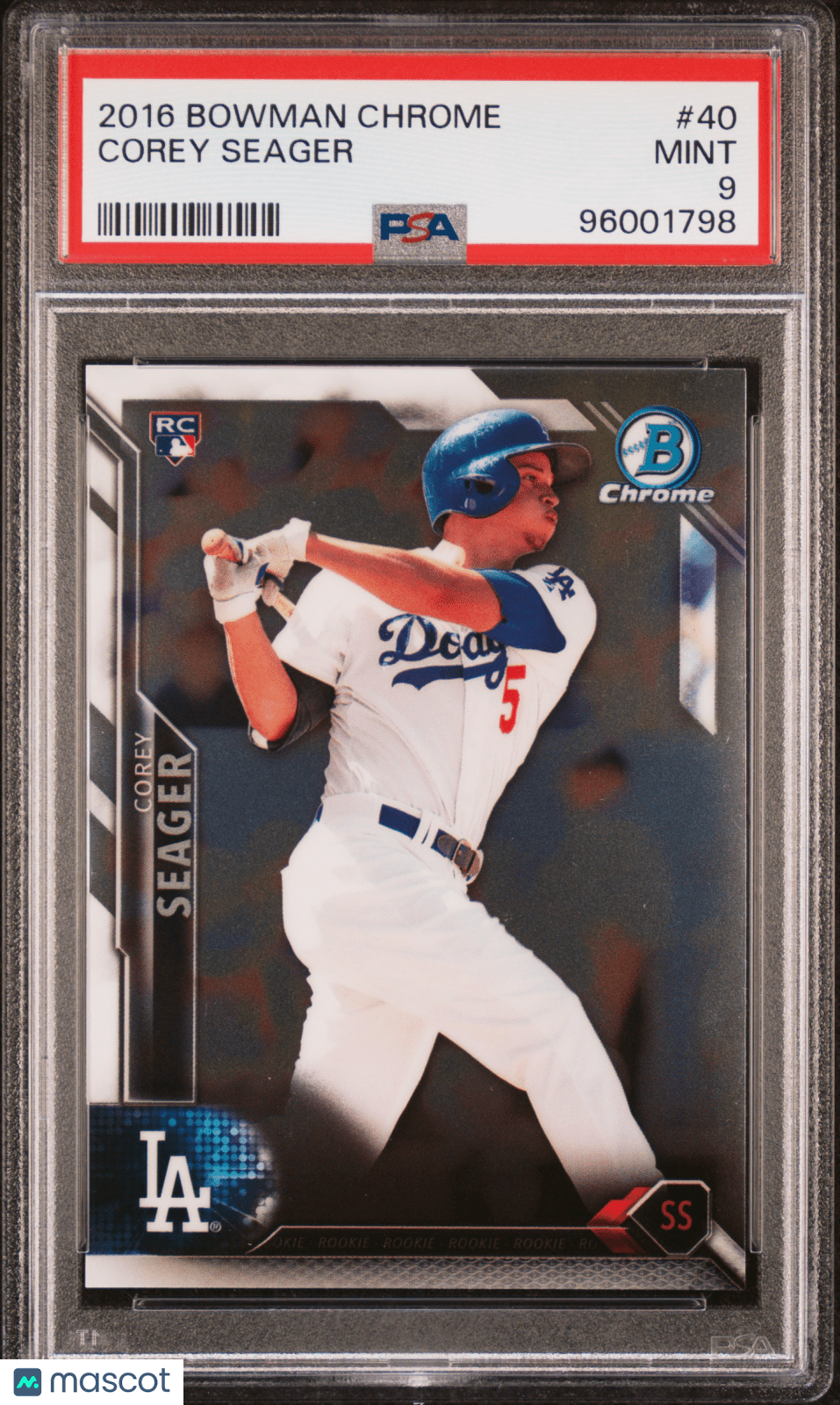 COREY SEAGER 2016 Bowman Chrome #40 PSA 9 MINT - DODGERS RANGERS - Columbia Hobby - Sports Card Boxes - Toploaders - Card Savers