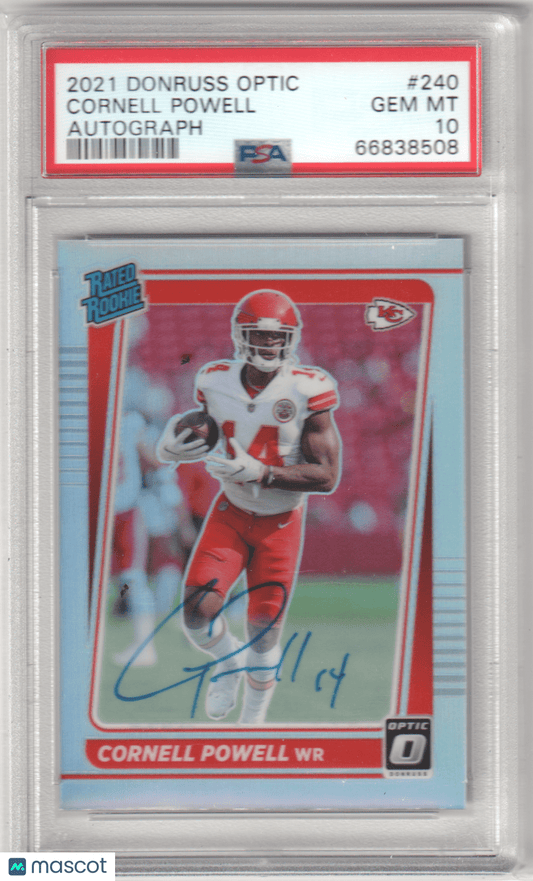 CORNELL POWELL 2021 Panini Donruss Optic RC Rookie 125 Autograph PSA 10 GEM - Columbia Hobby - Sports Card Boxes - Toploaders - Card Savers