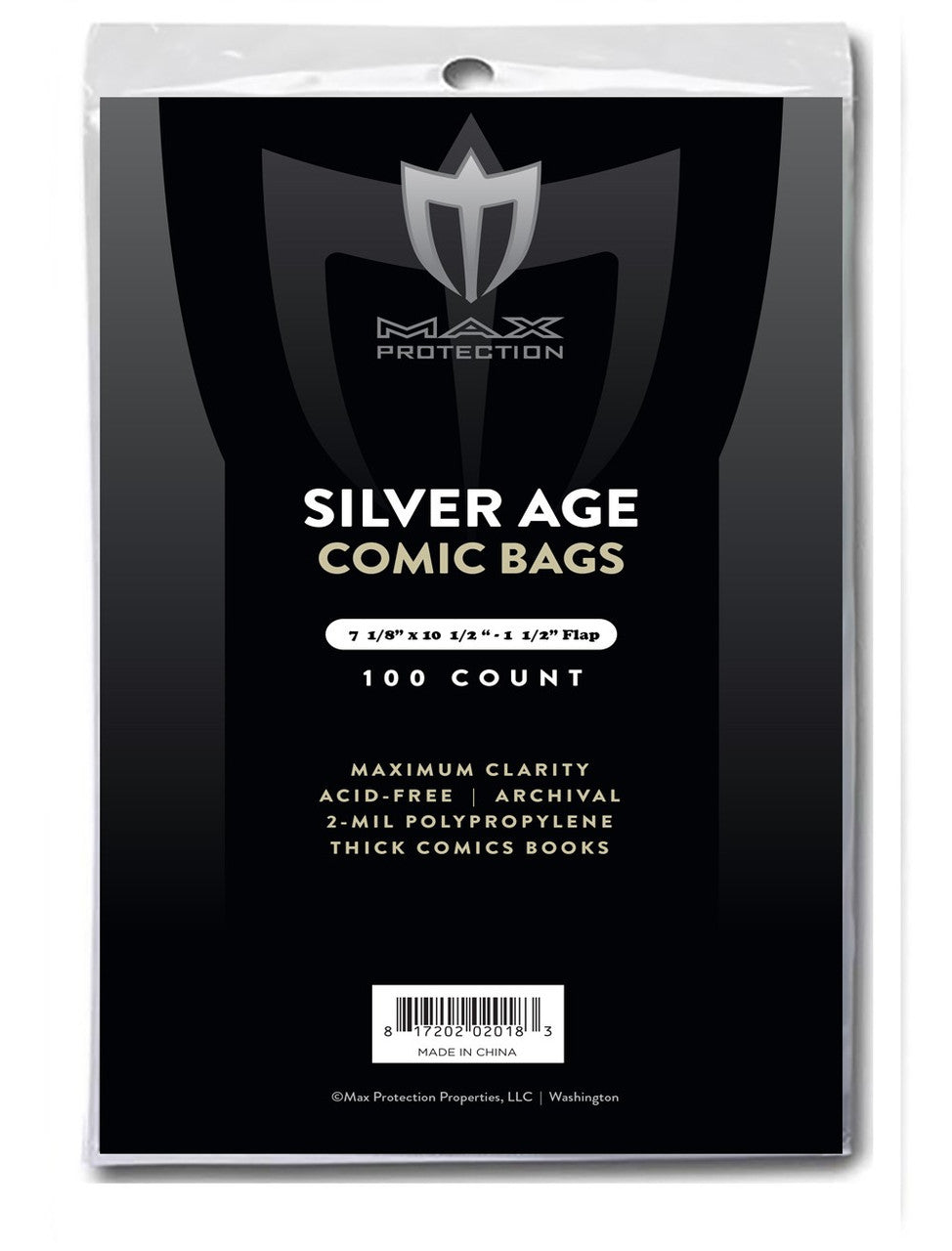 1000ct Case Silver / Regular Comic Bags - 7-1/8x10-1/2"