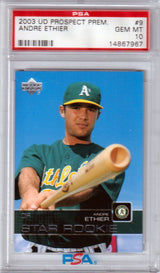 ANDRE ETHIER 2003 Upper Deck Prospect Premieres RC #9 PSA 10 GEM - DODGERS