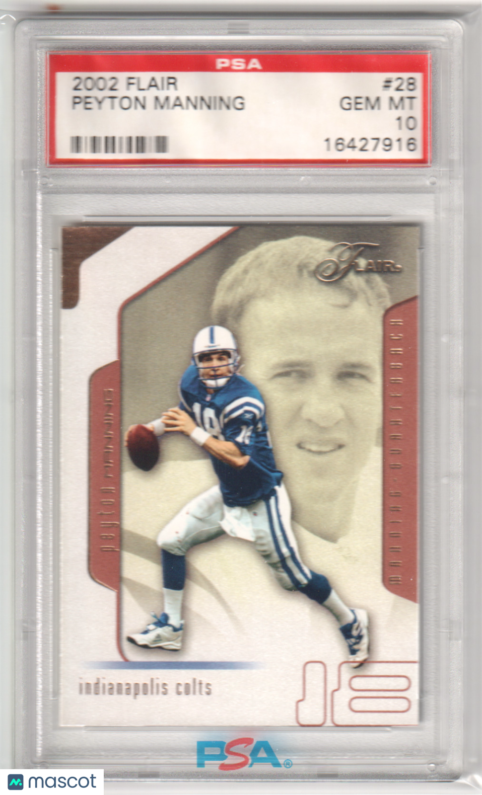 PEYTON MANNING 2002 Fleer Flair #28 PSA 10 GEM MINT - COLTS Pop 2