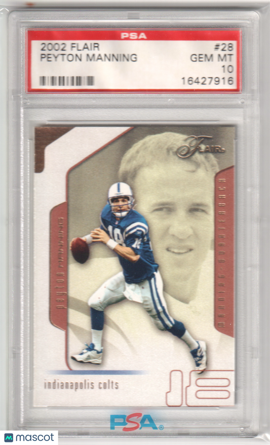 PEYTON MANNING 2002 Fleer Flair #28 PSA 10 GEM MINT - COLTS Pop 2
