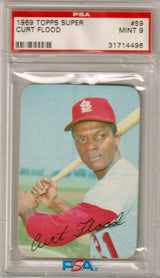 CURT FLOOD 1969 Topps Super #59 PSA 9 MINT - CARDINALS