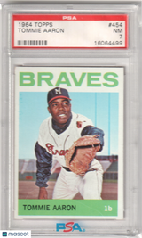 TOMMIE AARON 1964 Topps #454 PSA 7 NM-MT - BRAVES
