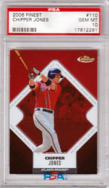 CHIPPER JONES 2006 Topps Finest #110 PSA 10 GEM MINT - BRAVES - POP 7