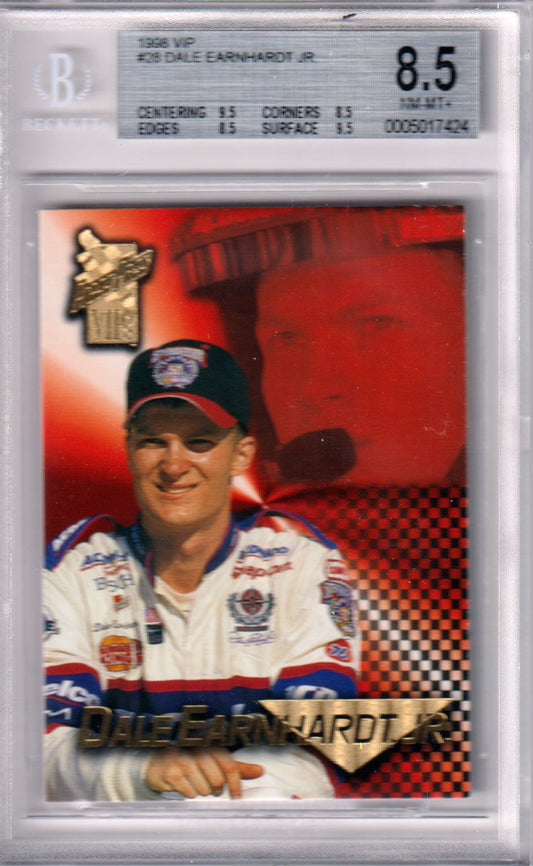 DALE EARNHARDT JR. 1998 VIP #28 BGS 8.5 NM - MT+ - Columbia Hobby - Sports Card Boxes - Toploaders - Card Savers