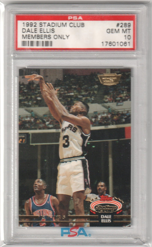 DALE ELLIS 1992 Topps Stadium Club #289 Members Only PSA 10 GEM MINT Pop 1 - Columbia Hobby - Sports Card Boxes - Toploaders - Card Savers