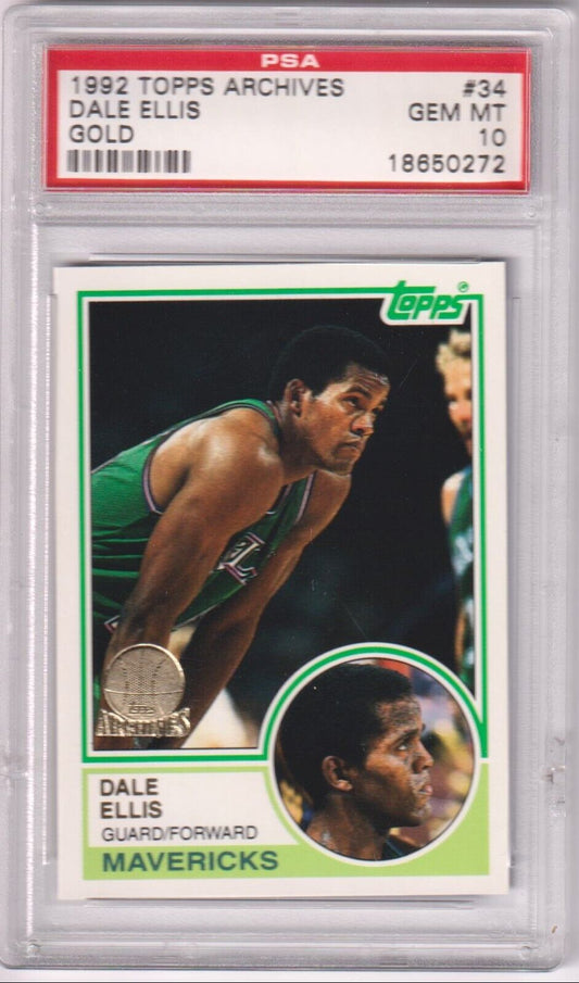 DALE ELLIS 1993 - 93 Topps Archives Gold #34 PSA 10 GEM MINT - MAVERICKS POP 1 - Columbia Hobby - Sports Card Boxes - Toploaders - Card Savers
