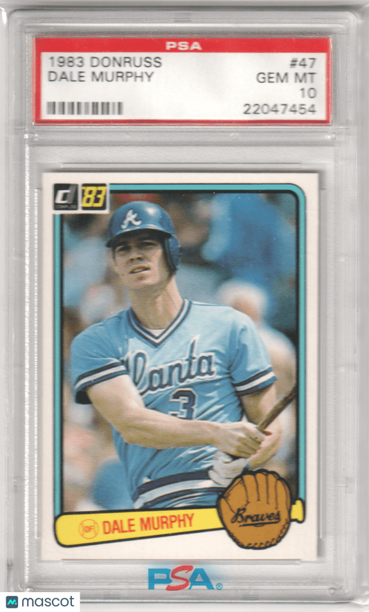 DALE MURPHY 1983 Donruss #47 PSA 10 GEM MINT - BRAVES - Columbia Hobby - Sports Card Boxes - Toploaders - Card Savers