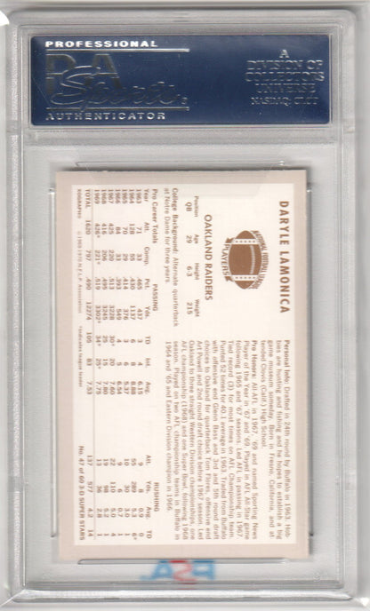 DARYLE LAMONICA 1970 Kellogg's 47 PSA 9 MINT - RAIDERS - Columbia Hobby - Sports Card Boxes - Toploaders - Card Savers