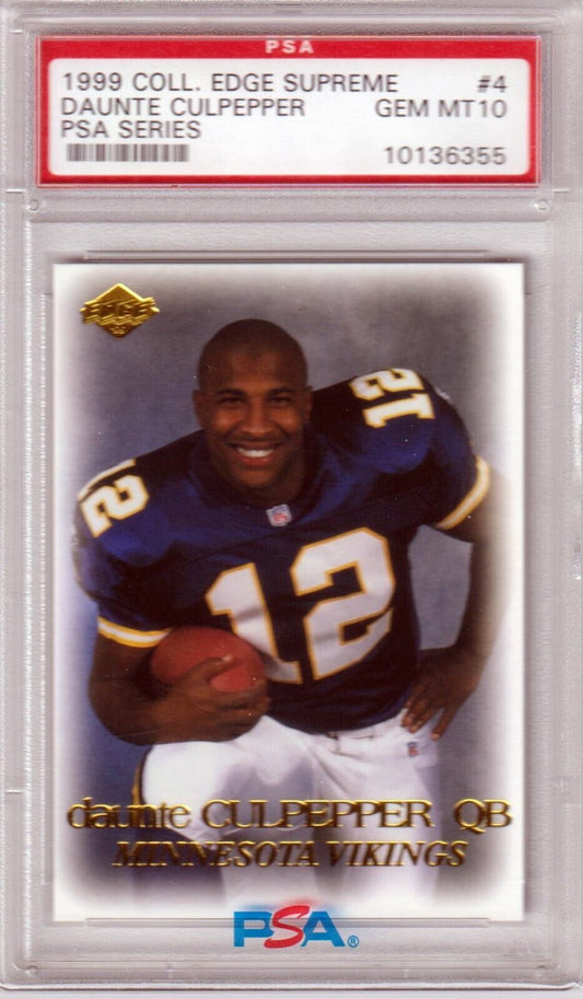 DAUNTE CULPEPPER 1999 Collector's Edge Supreme #4 PSA 10 GEM MINT - VIKINGS - Columbia Hobby - Sports Card Boxes - Toploaders - Card Savers