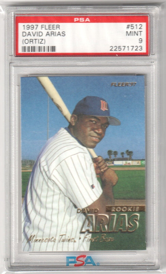 DAVID ORTIS (Arias) 1997 Fleer RC Rookie #512 PSA 9 MINT - RED SOX - Columbia Hobby - Sports Card Boxes - Toploaders - Card Savers