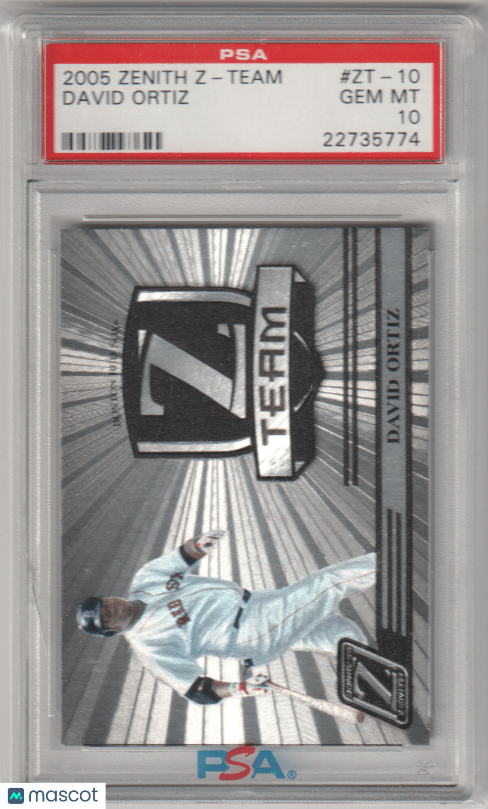 DAVID ORTIZ 2005 Donruss Zenith Z - Team ZT - 10 PSA 10 GEM MINT - RED SOX - Columbia Hobby - Sports Card Boxes - Toploaders - Card Savers
