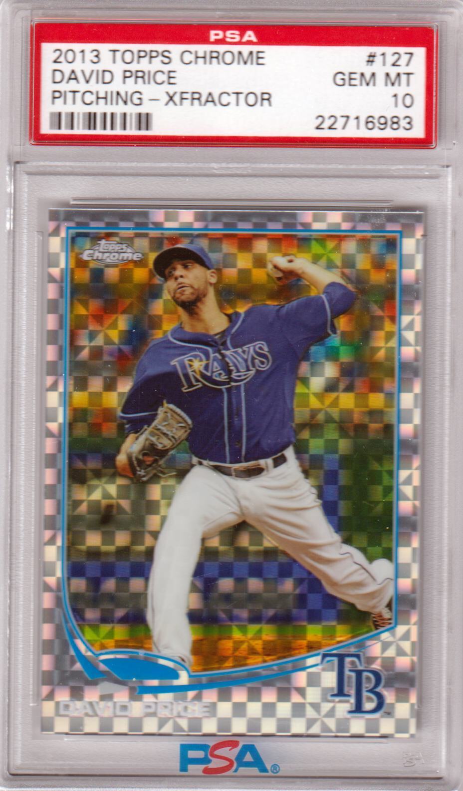 DAVID PRICE 2013 Topps Chrome Pitching #127 Xfractor PSA 10 GEM MINT Pop 3 - Columbia Hobby - Sports Card Boxes - Toploaders - Card Savers