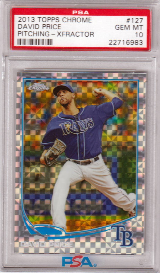 DAVID PRICE 2013 Topps Chrome Pitching #127 Xfractor PSA 10 GEM MINT Pop 3 - Columbia Hobby - Sports Card Boxes - Toploaders - Card Savers
