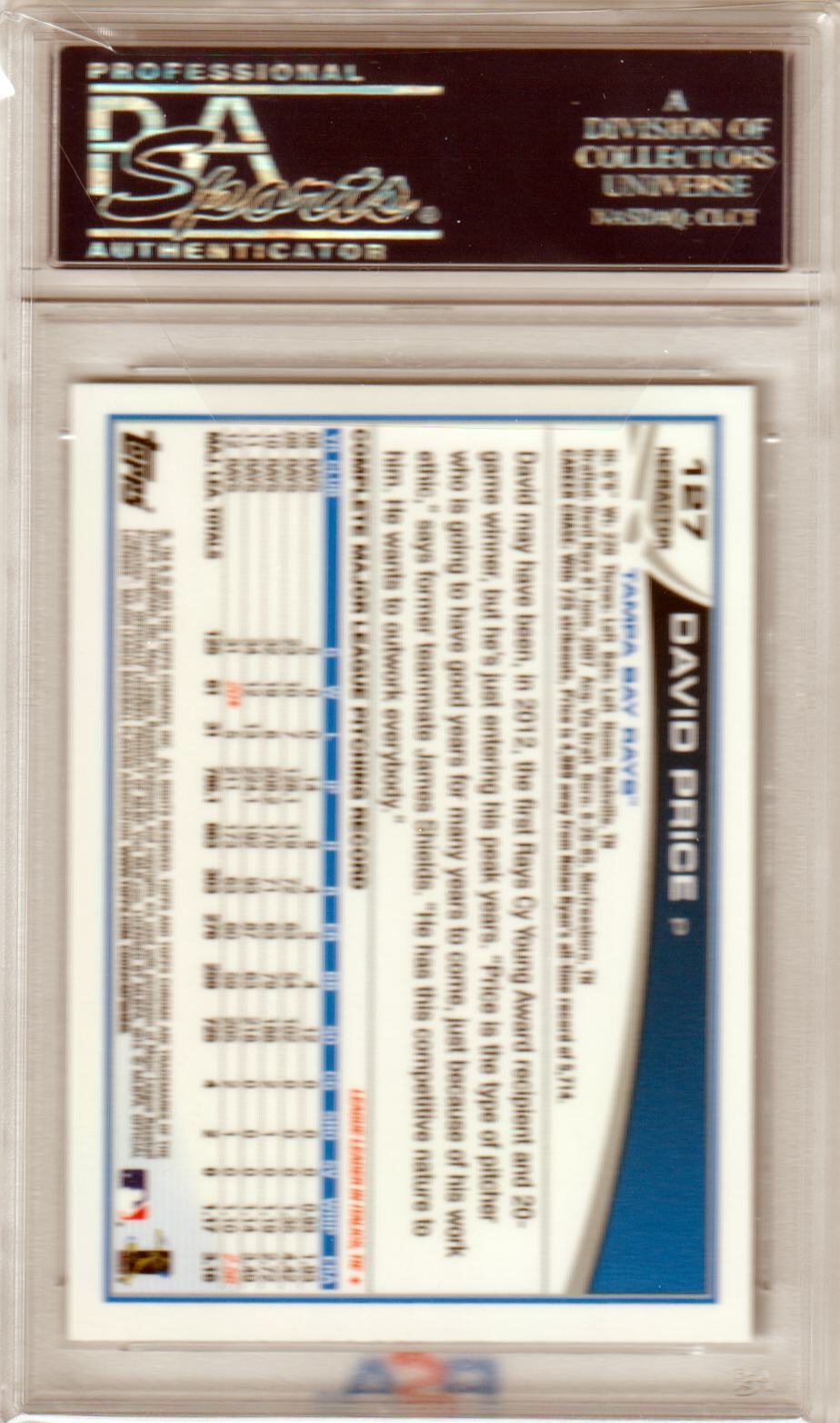 DAVID PRICE 2013 Topps Chrome Pitching #127 Xfractor PSA 10 GEM MINT Pop 3 - Columbia Hobby - Sports Card Boxes - Toploaders - Card Savers