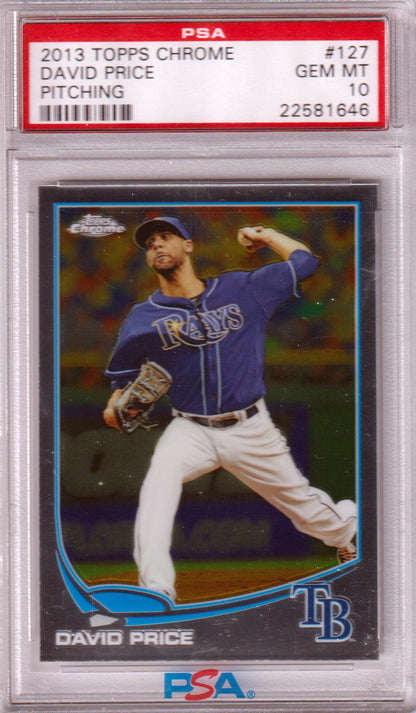 DAVID PRICE 2013 Topps Chrome Pitching Variation #127 PSA 10 GEM MINT POP 3 - Columbia Hobby - Sports Card Boxes - Toploaders - Card Savers
