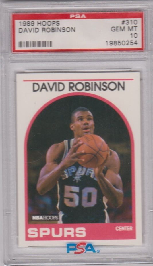 DAVID ROBINSON 1989 - 90 Hoops RC Rookie #310 PSA 10 GEM MINT - SPURS - Columbia Hobby - Sports Card Boxes - Toploaders - Card Savers