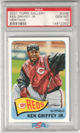 KEN GRIFFEY JR. 2001 Topps Gallery Heritage #GH6 PSA 10 GEM MINT - REDS