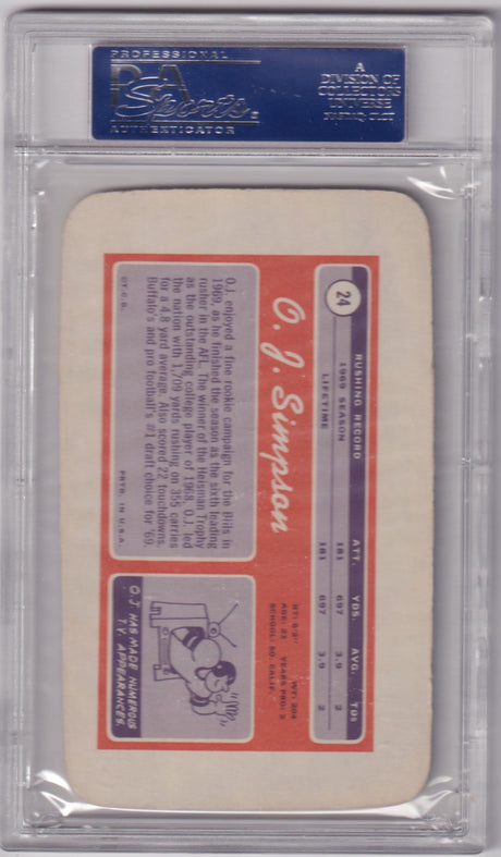 O. J. Simpson 1970 Topps Super RC Rookie HOF #24 PSA 8 NM-MT - BILLS