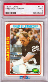 FRED BILETNIKOFF 1978 Topps #415 PSA 9 MINT - RAIDERS