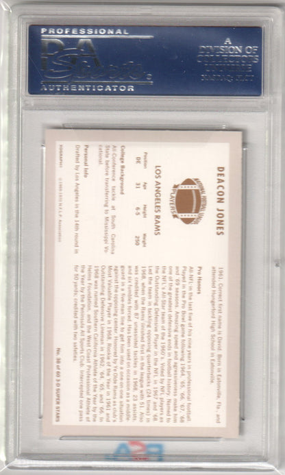 DEACON JONES 1970 Kellogg's 38 PSA 9 MINT - RAMS - Columbia Hobby - Sports Card Boxes - Toploaders - Card Savers