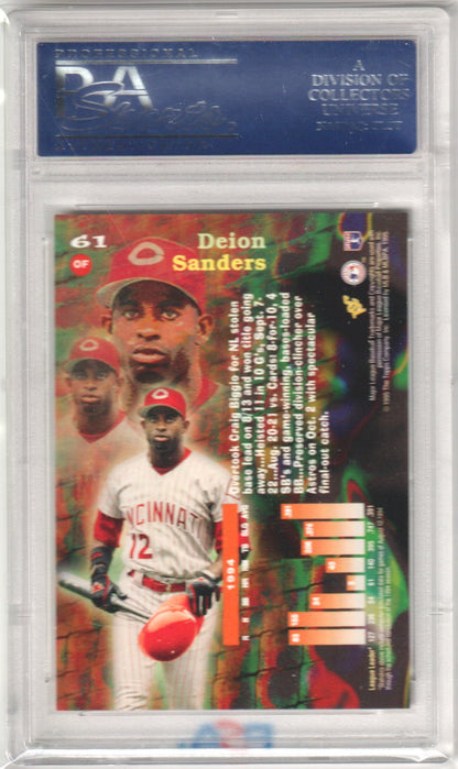 DEION SANDERS 1995 Topps Stadium Club #61 Virtual Reality PSA 10 GEM MINT Pop 1 - Columbia Hobby - Sports Card Boxes - Toploaders - Card Savers