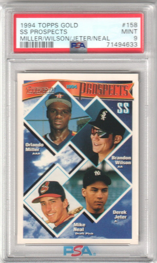 DEREK JETER 1994 Topps Gold Prospects RC Rookie #158 PSA 9 MINT - YANKEES - Columbia Hobby - Sports Card Boxes - Toploaders - Card Savers