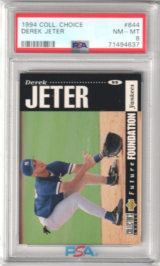 DEREK JETER 1994 Upper Deck Collector's Choice #644 PSA 8 NM - MT - YANKEES - Columbia Hobby - Sports Card Boxes - Toploaders - Card Savers
