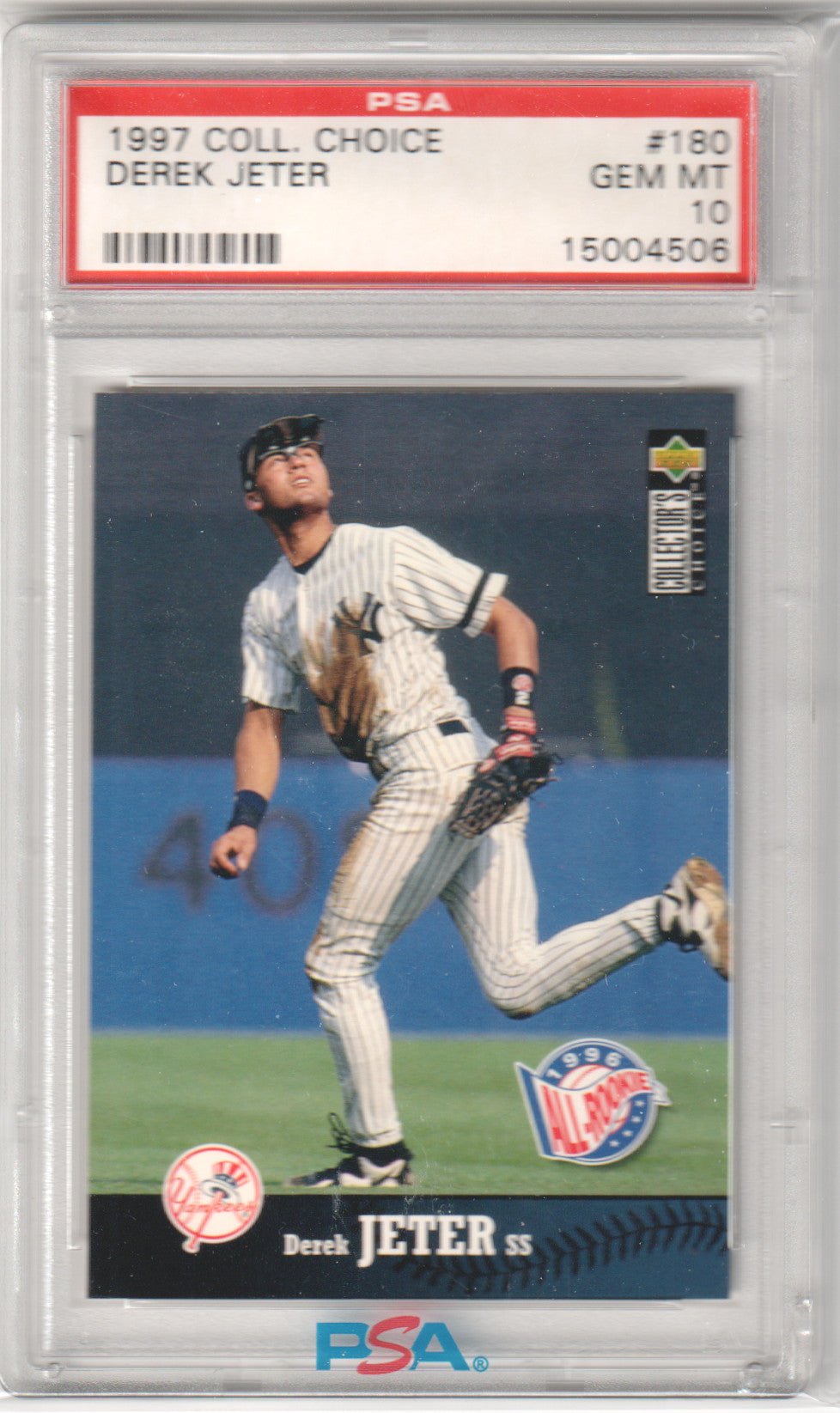 DEREK JETER 1997 Collector's Choice Griffey #180 PSA 10 GEM MINT - YANKEES - Columbia Hobby - Sports Card Boxes - Toploaders - Card Savers