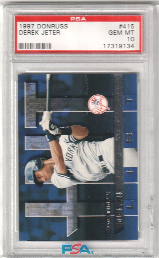 DEREK JETER 1997 Donruss #415 PSA 10 GEM MINT - YANKEES - Columbia Hobby - Sports Card Boxes - Toploaders - Card Savers