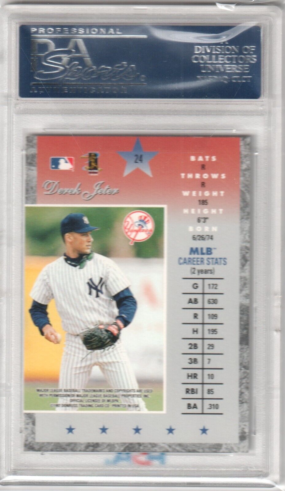DEREK JETER 1997 Donruss Elite #24 PSA 10 GEM MINT - YANKEES - Columbia Hobby - Sports Card Boxes - Toploaders - Card Savers