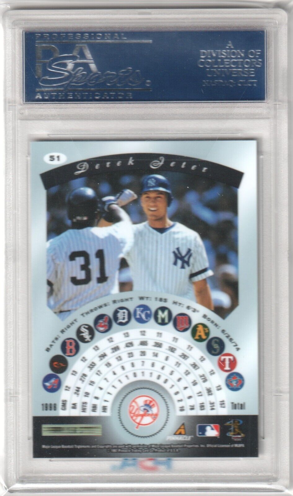DEREK JETER 1997 Pinnacle Certified #51 PSA 10 GEM MINT - YANKEES - Columbia Hobby - Sports Card Boxes - Toploaders - Card Savers