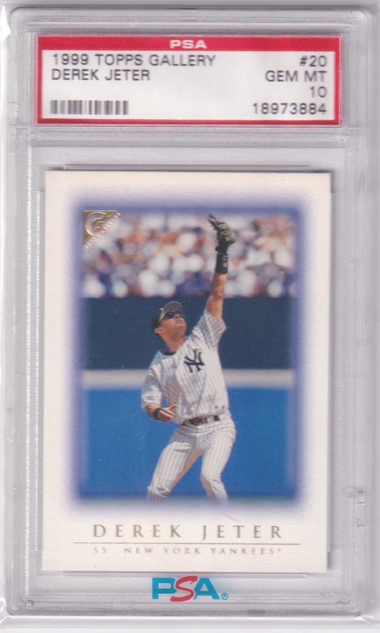 DEREK JETER 1999 Topps Gallery #20 PSA 10 GEM MINT - YANKEES - Columbia Hobby - Sports Card Boxes - Toploaders - Card Savers