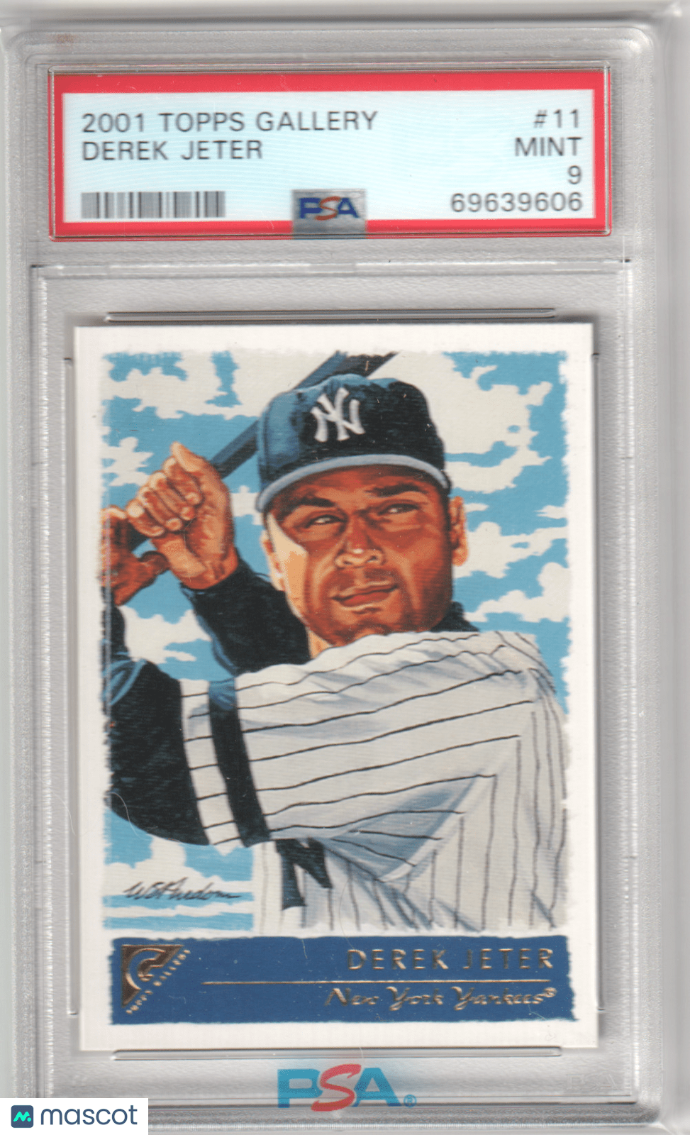 DEREK JETER 2001 Topps Gallery 11 PSA 9 MINT - YANKEES - Columbia Hobby - Sports Card Boxes - Toploaders - Card Savers