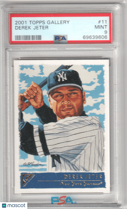 DEREK JETER 2001 Topps Gallery 11 PSA 9 MINT - YANKEES - Columbia Hobby - Sports Card Boxes - Toploaders - Card Savers