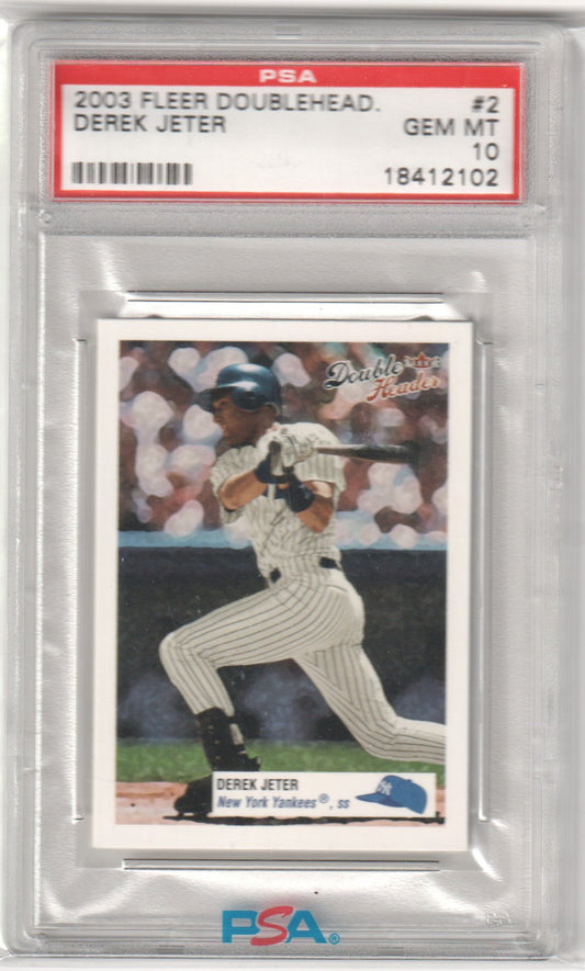 DEREK JETER 2003 Fleer Double Header #2 PSA 10 GEM MINT - YANKEES - Columbia Hobby - Sports Card Boxes - Toploaders - Card Savers