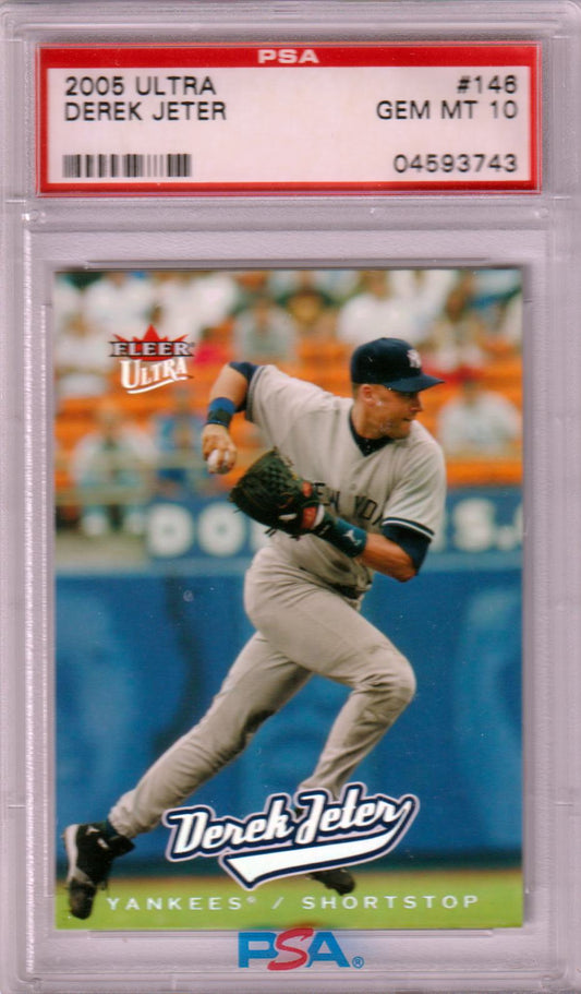 DEREK JETER 2005 Fleer Ultra #146 PSA 10 GEM MINT - YANKEES - Columbia Hobby - Sports Card Boxes - Toploaders - Card Savers