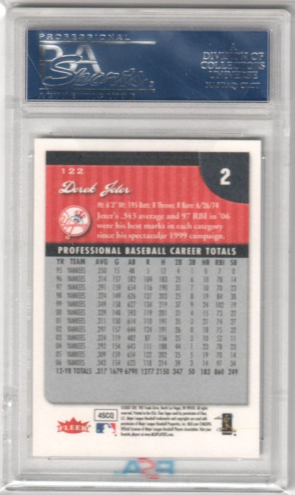 DEREK JETER 2007 Fleer #122 PSA 10 GEM MINT - YANKEES - Columbia Hobby - Sports Card Boxes - Toploaders - Card Savers