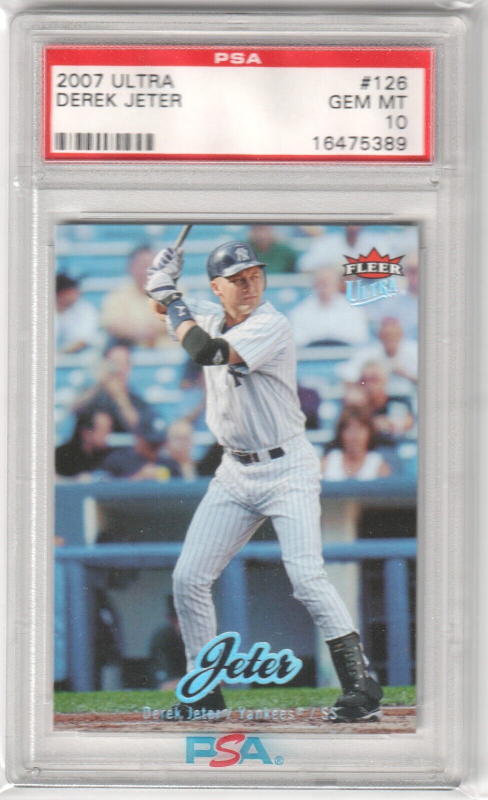 DEREK JETER 2007 Fleer Ultra #126 PSA 10 GEM MINT - YANKEES - Columbia Hobby - Sports Card Boxes - Toploaders - Card Savers