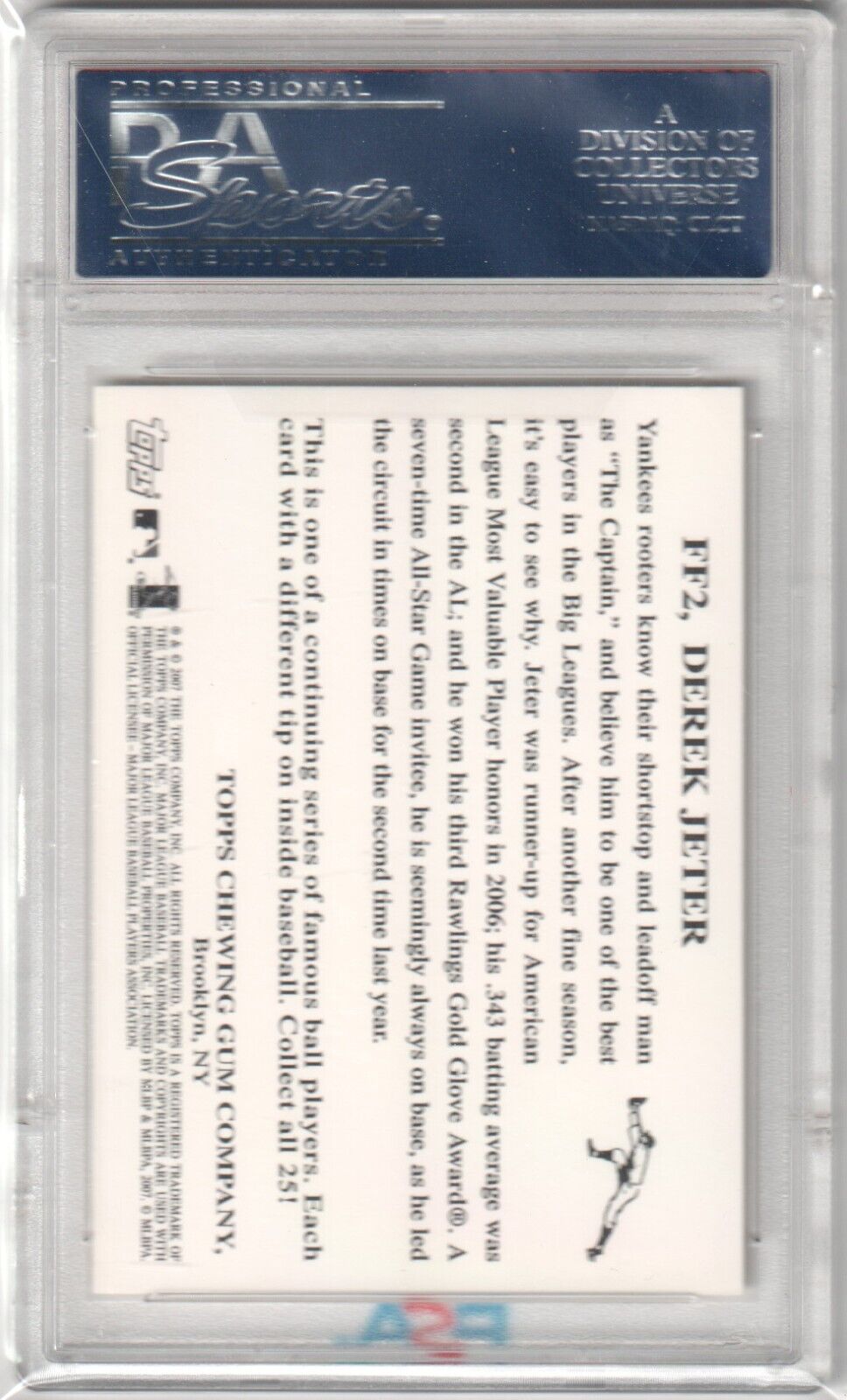 DEREK JETER 2007 Topps Flashback Fridays #FF2 PSA 10 GEM MINT - YANKEES - Columbia Hobby - Sports Card Boxes - Toploaders - Card Savers