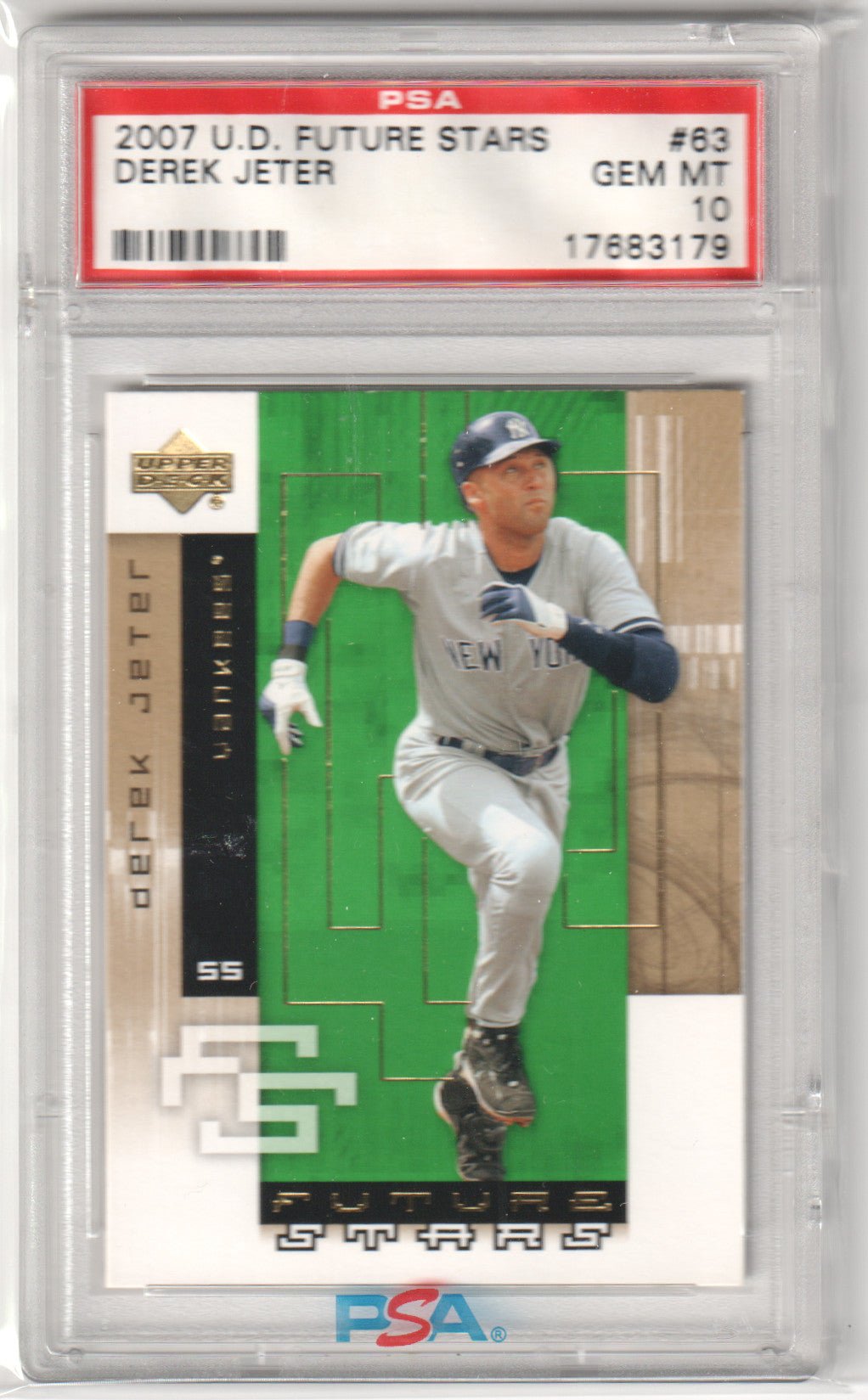 DEREK JETER 2007 Upper Deck Future Stars #63 PSA 10 GEM MINT - YANKEES - Columbia Hobby - Sports Card Boxes - Toploaders - Card Savers