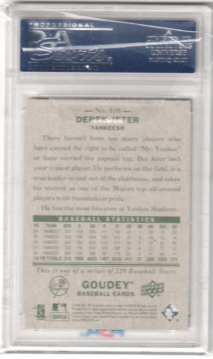 DEREK JETER 2009 Upper Deck Goudey #130 PSA 10 GEM MINT - YANKEES - Columbia Hobby - Sports Card Boxes - Toploaders - Card Savers