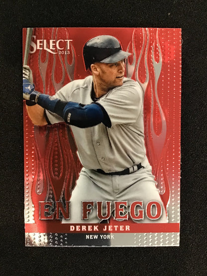 DEREK JETER 2013 Panini Select En Fuego #EF3 Yankees - Columbia Hobby - Sports Card Boxes - Toploaders - Card Savers