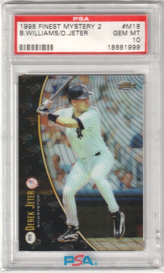 DEREK JETER BERNIE WILLIAMS 1998 Topps Finest Mystery 2 #M18 PSA 10 GEM Pop 13 - Columbia Hobby - Sports Card Boxes - Toploaders - Card Savers