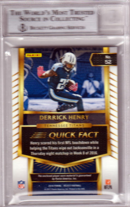 DERRICK HENRY 2016 Select RC Rookie Swatches Prizm Purple #52 BGS 9 Pop 1 - Columbia Hobby - Sports Card Boxes - Toploaders - Card Savers